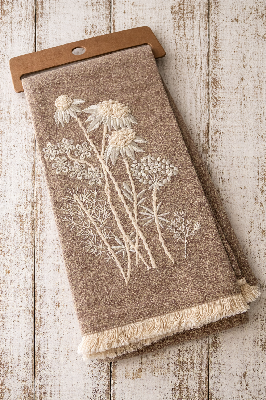 Wildflower Tan Tea Towel