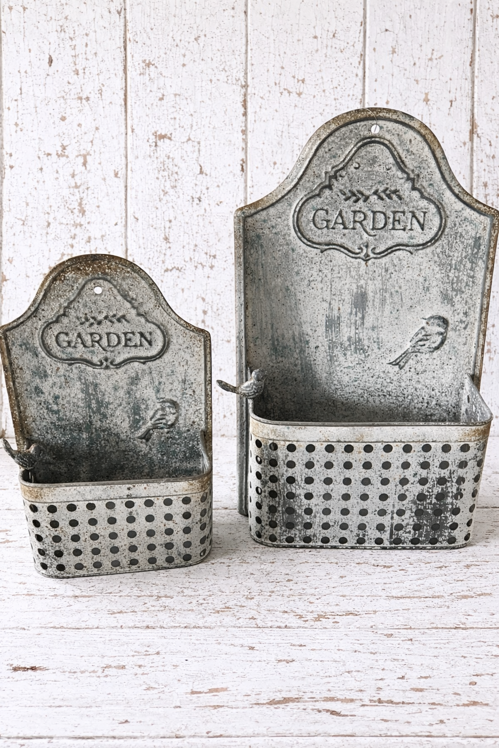 Rustic Bird Garden Wall Planters