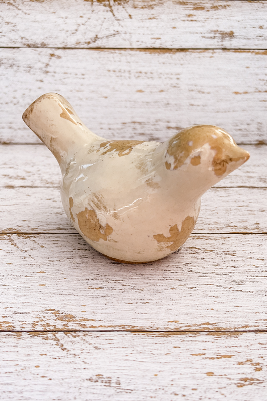 Chippy White Ceramic Bird