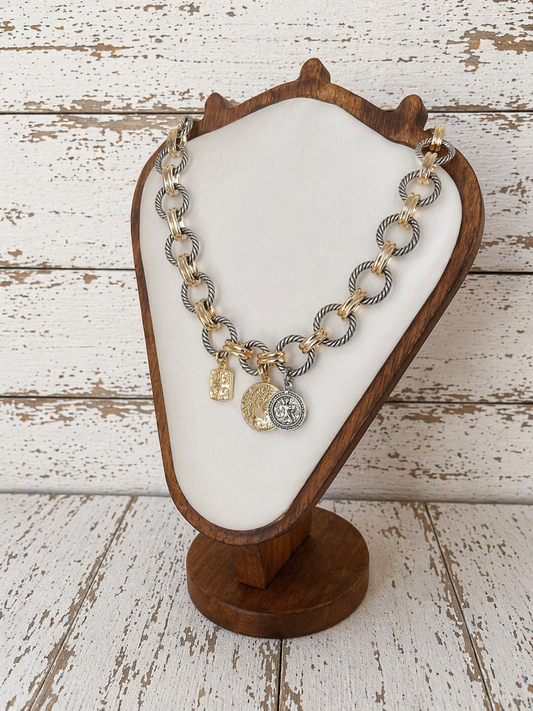 Gold & Silver Coin Necklace