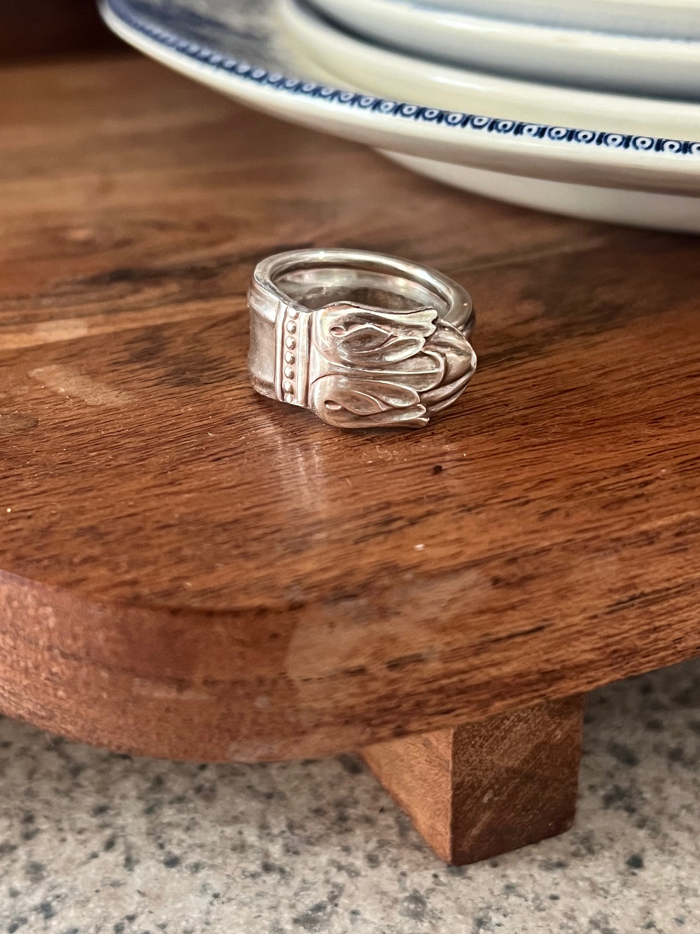 Florence- Vintage Inspired Spoon Buckle Ring Size- 7
