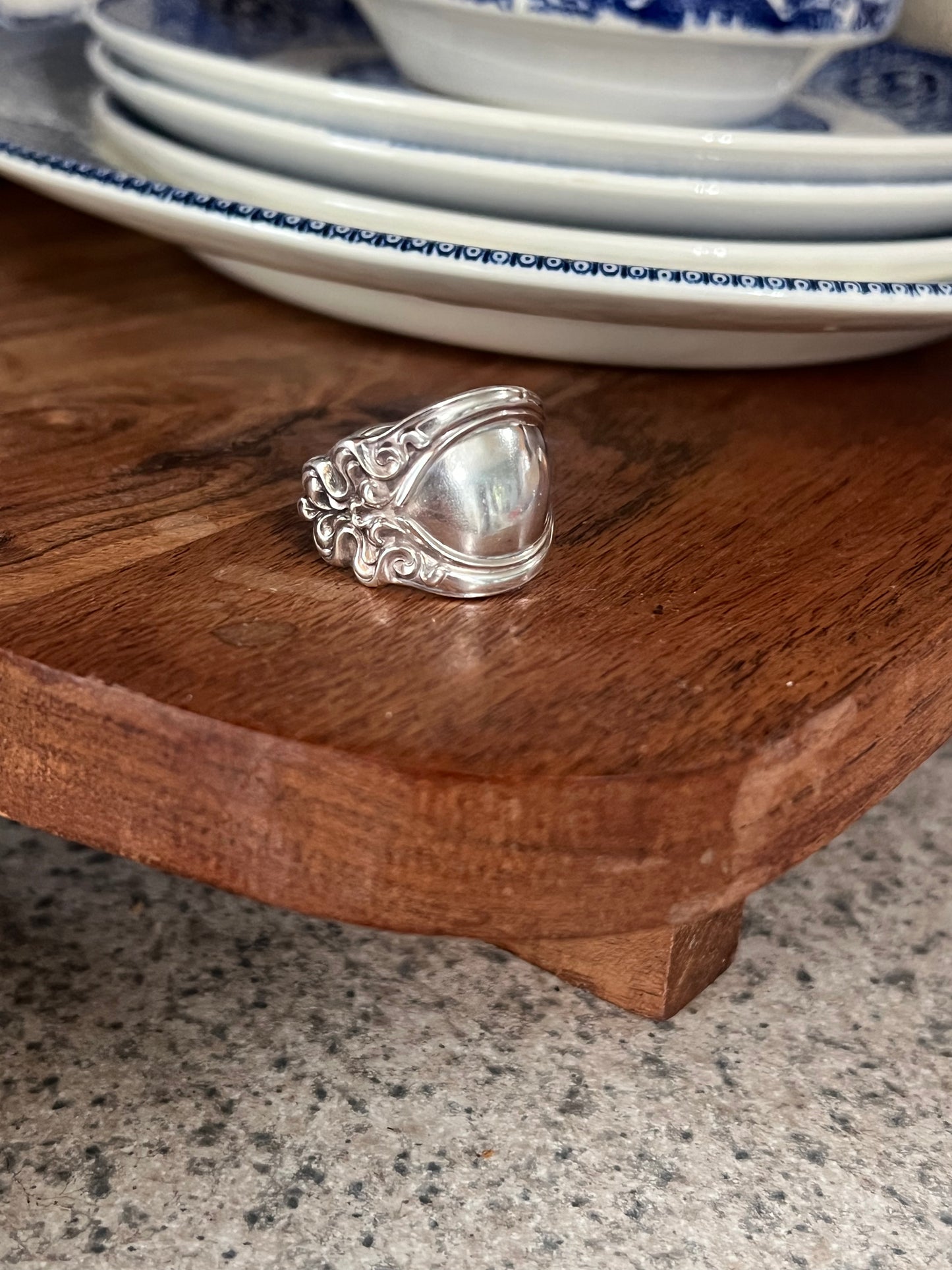 Ophelia- “Eye” Vintage Spoon Ring Size- 8