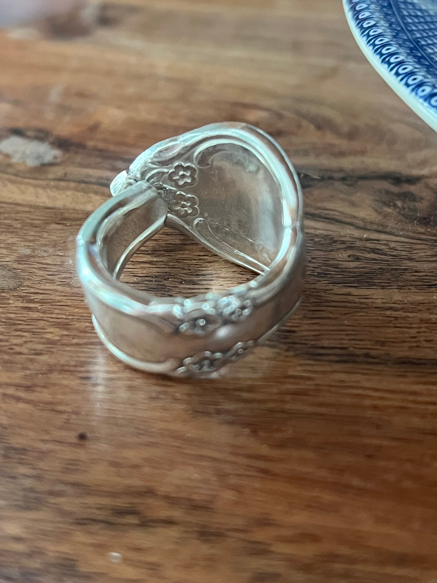 Josephine- Floral Print Spoon Ring Size- 9