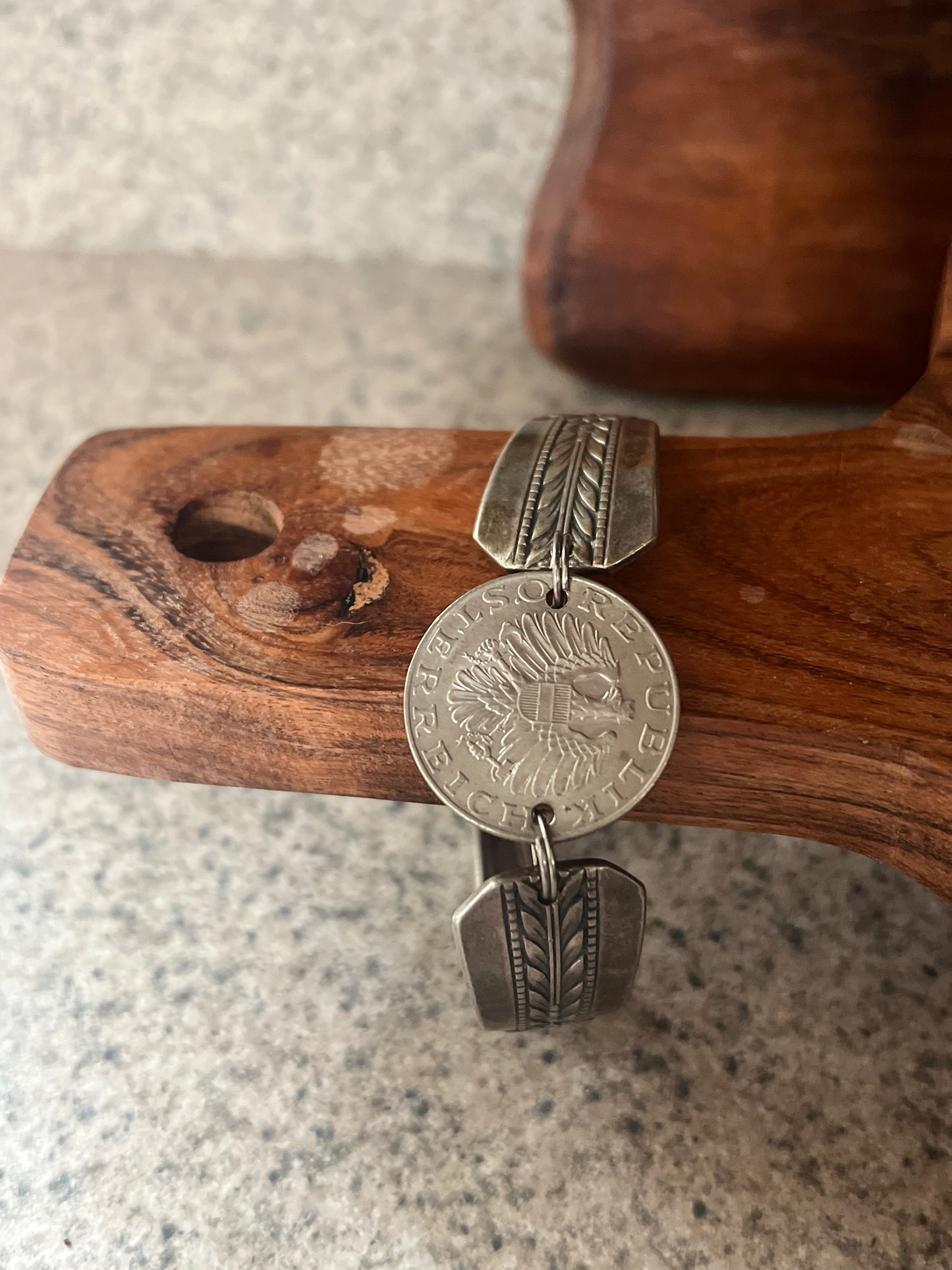 Vintage Coin Spoon Bracelet with magnetic clasp