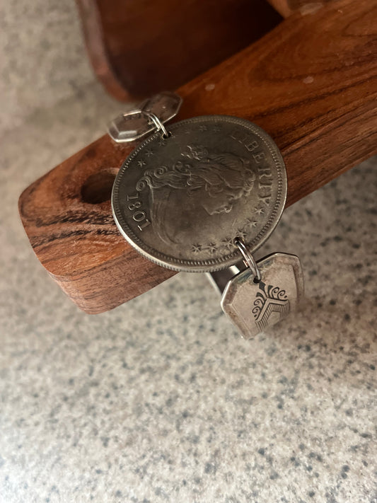 Lady Liberty Large Coin Spoon Bracelet with magnetic clasp